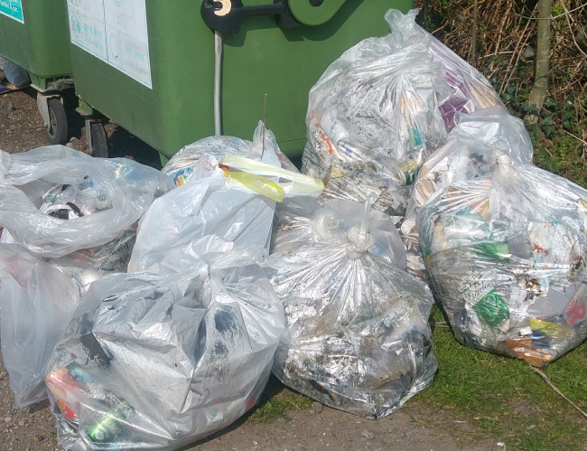 Some of the rubbish collected during litterpick